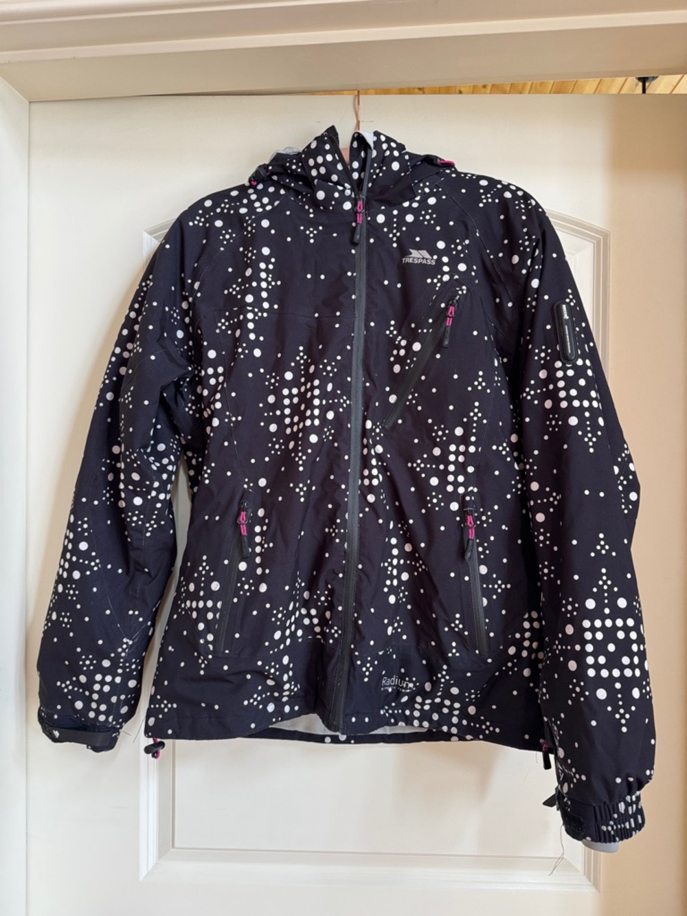 Trespass Women’s Black Jacket with White Dot Print